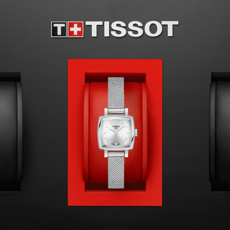 Shop Tissot Lovely Square Silver Dial Silver Mesh Bracelet Watch For Women - T058.109.11.036.00 in USA
