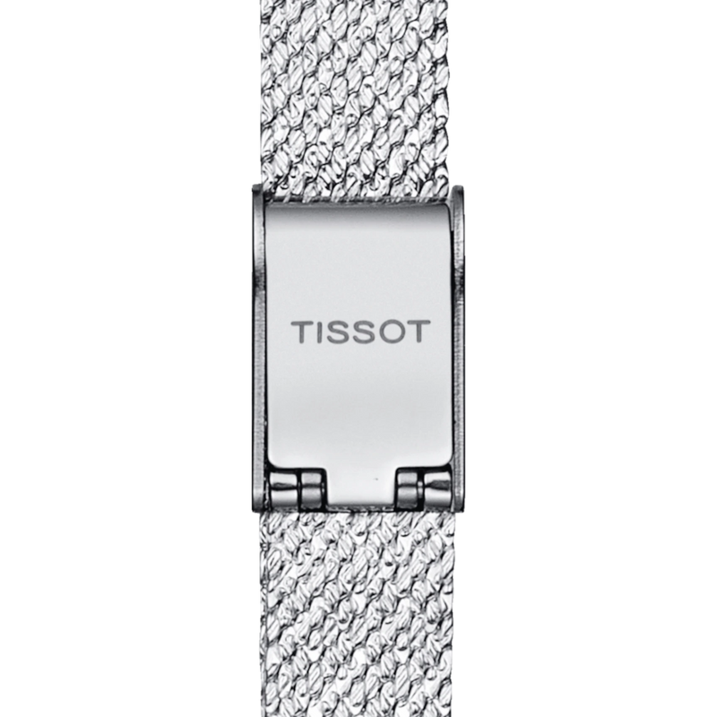 Shop Tissot Lovely Square Silver Dial Silver Mesh Bracelet Watch For Women - T058.109.11.036.00 in USA
