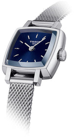Shop Tissot Lovely Square Blue Dial Silver Mesh Bracelet Watch For Women - T058.109.11.041.00 in USA