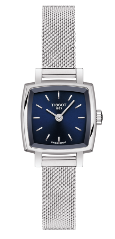 Tissot Lovely Square Blue Dial Silver Mesh Bracelet Watch For Women - T058.109.11.041.00