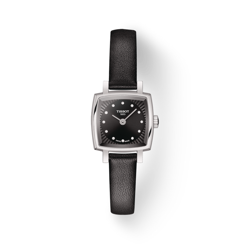 Tissot Lovely Square Quartz Diamonds Black Dial Black Leather Strap Watch For Women - T058.109.16.056.00 Buy Now By Tissot
