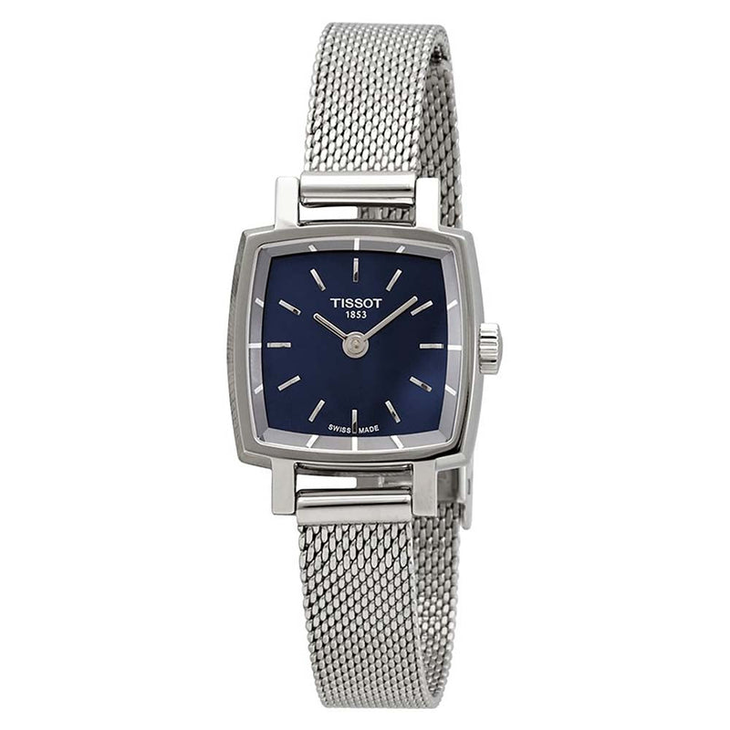Shop Tissot Lovely Square Blue Dial Silver Mesh Bracelet Watch For Women - T058.109.11.041.00 in USA