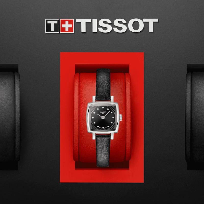 Tissot Lovely Square Quartz Diamonds Black Dial Black Leather Strap Watch For Women - T058.109.16.056.00 Buy Now By Tissot
