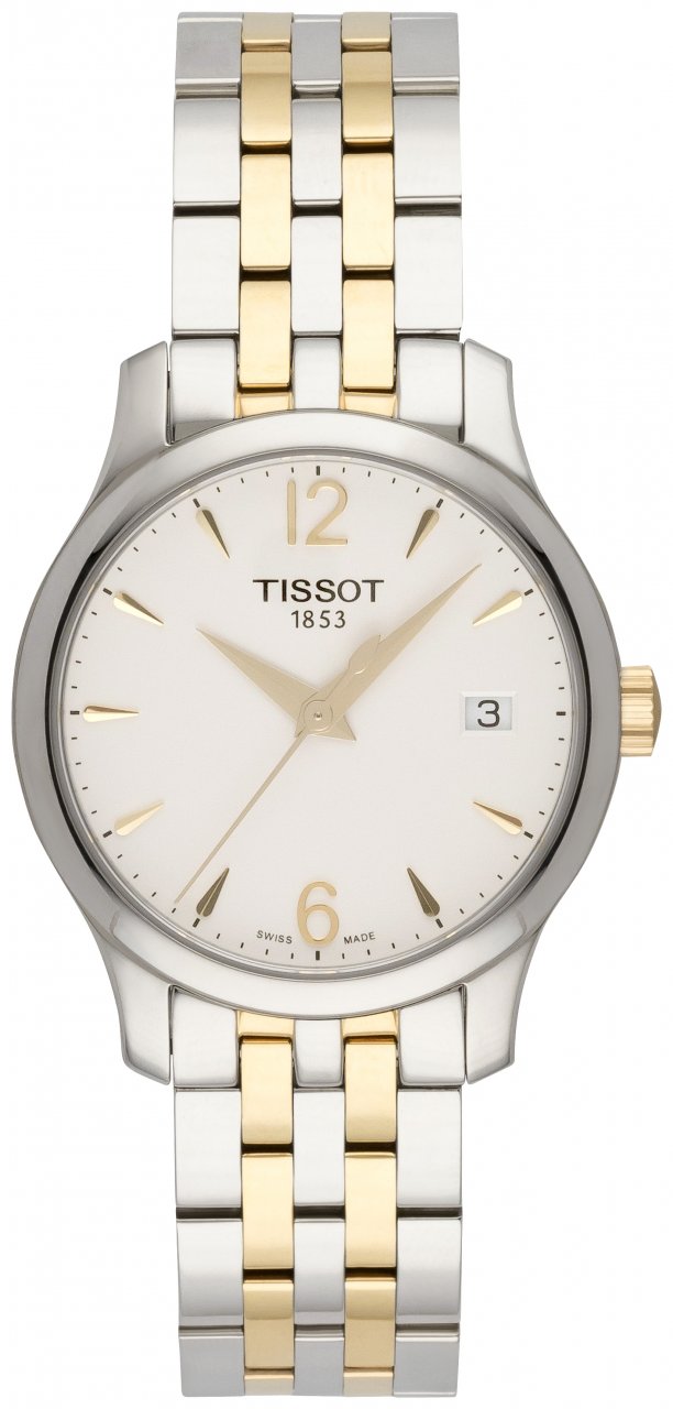 Tissot T Classic Tradition White Dial Two Tone Mesh Bracelet Watch for Women - T063.210.22.037.00 Buy Now By Tissot