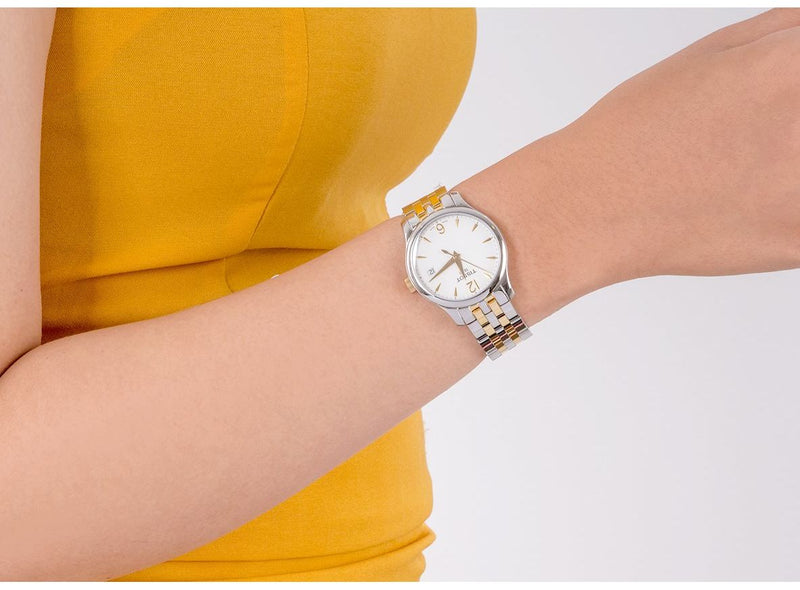Tissot T Classic Tradition Lady White Dial Two Tone Steel Strap Watch For Women - T063.210.22.037.01 Buy Now By Tissot