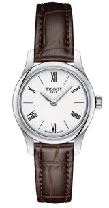 Tissot Tradition 5.5 Lady Silver Dial Brown Leather Strap Watch for Women - T063.009.16.018.00 Buy Now By Tissot