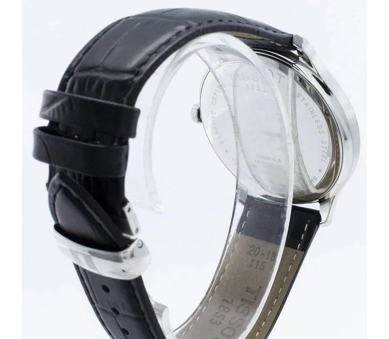 Tissot T Classic Tradition Black Dial Black Leather Strap Watch For Men - T063.610.16.057.00 Buy Now By Tissot