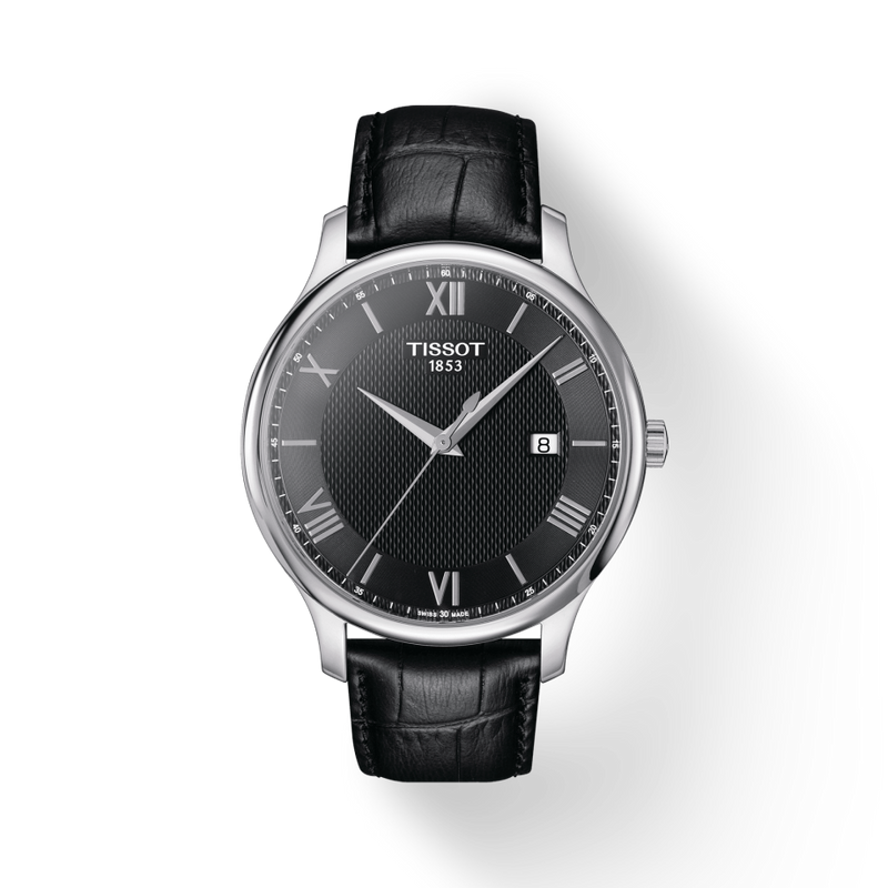 Tissot T Classic Tradition Quartz Black Dial Black Leather Strap Watch For Men - T063.610.16.058.00 Buy Now By Tissot