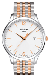 Tissot T Classic Tradition White Dial Two Tone Mesh Bracelet Watch For Men - T063.610.22.037.01 Buy Now By Tissot