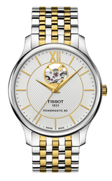 Tissot Tradition Powermatic 80 Open Heart Silver Dial Two Tone Steel Strap Watch For Men - T063.907.22.038.00 Buy Now By Tissot