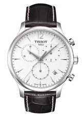 Tissot T Classic Tradition Chronograph White Dial Brown Leather Strap Watch For Men - T063.617.16.037.00 Buy Now By Tissot