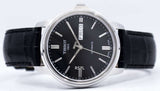 Tissot Automatics III Day Date Black Dial Black Leather Strap Watch For Men - T065.430.16.051.00 Buy Now By Tissot