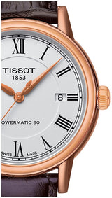 Tissot T Classic Carson Powermatic 80 White Dial Brown Leather Strap Watch for Men - T085.407.36.013.00 Buy Now By Tissot