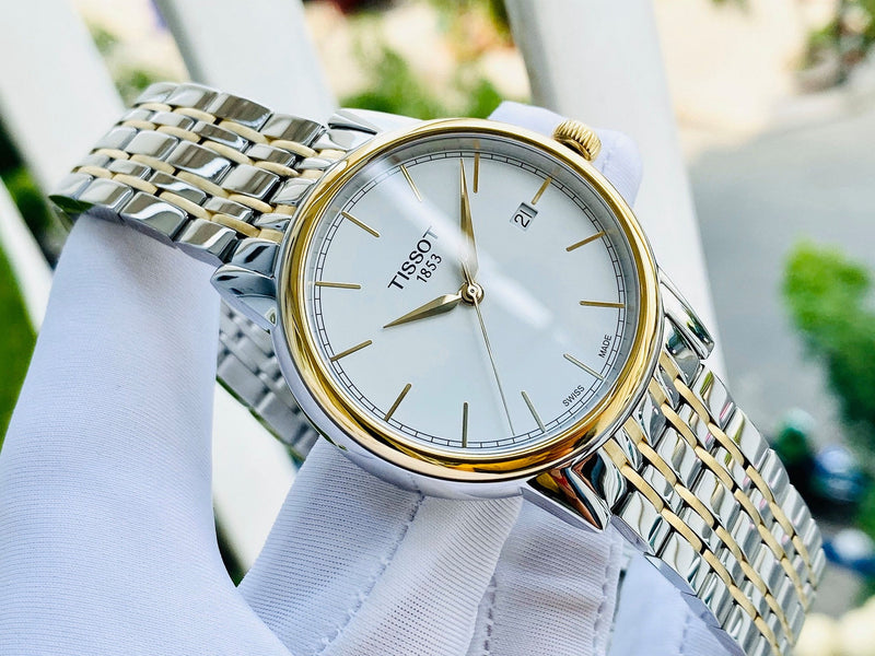 Tissot T Classic Carson Quartz White Dial Two Tone Steel Strap Watch for Men - T085.410.22.011.00 Buy Now By Tissot