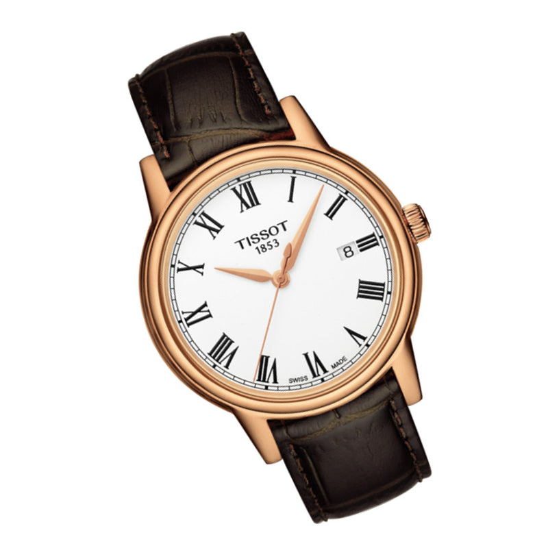 Shop Tissot T Classic Carson White Dial Brown Leather Strap Watch For Men - T085.410.36.013.00 in USA