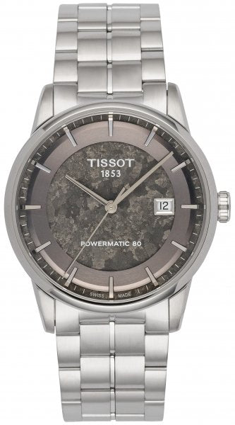 Shop Tissot Luxury Powermatic 80 Anthracite Grey Dial Silver Steel Strap Watch For Men - T086.407.11.061.10 in USA