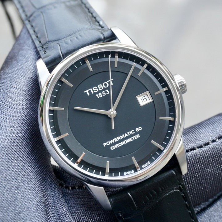 Tissot T Classic Luxury Powermatic 80 Black Dial Black Leather Strap Watch For Men - T086.408.16.051.00 Buy Now By Tissot