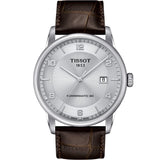 Shop Tissot Luxury Powermatic 80 Silver Dial Brown Leather Strap Watch For Men - T086.407.16.037.00 in USA