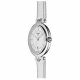 Tissot T Lady Flamingo White Dial White Leather Strap Watch For Women - T094.210.16.011.00