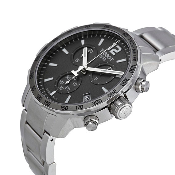 Tissot Quickster Chronograph Black Dial Silver Steel Strap Watch For Men - T095.417.11.067.00 Buy Now By Tissot
