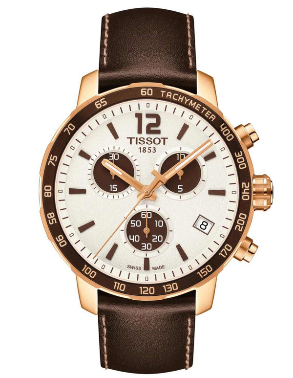 Shop Tissot Quickster Chronograph Silver Dial Watch For Men - T095.417.36.037.01 in USA