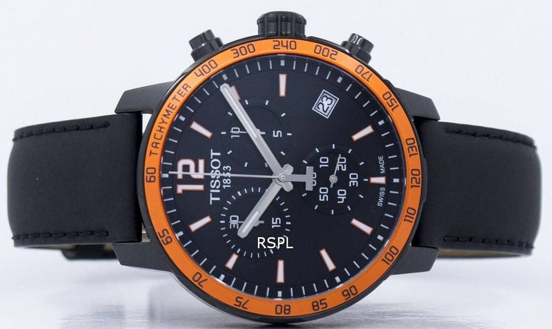 Tissot T Sport Quickster Chronograph Black Dial Black Rubber Strap Watch For Men - T095.417.36.057.01 Buy Now By Tissot