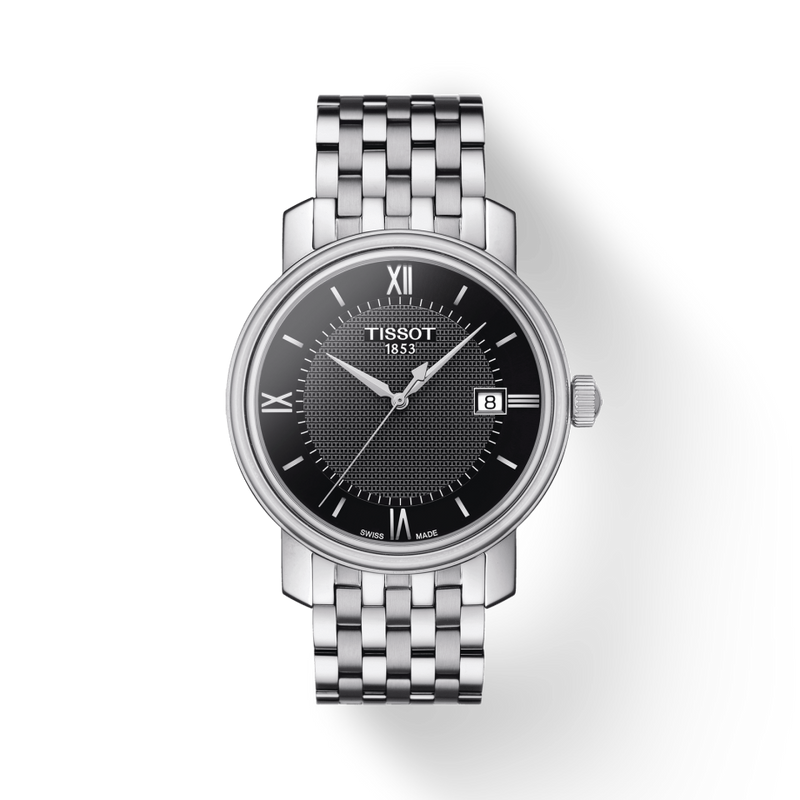 Tissot T Classic Bridgeport Black Dial Silver Steel Strap Watch For Men - T097.410.11.058.00 Buy Now By Tissot