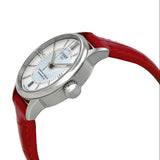 Tissot Chemin Des Tourelles Powermatic 80 Mother of Pearl White Dial Red Leather Strap Watch For Women - T099.207.16.118.00 Buy Now By Tissot