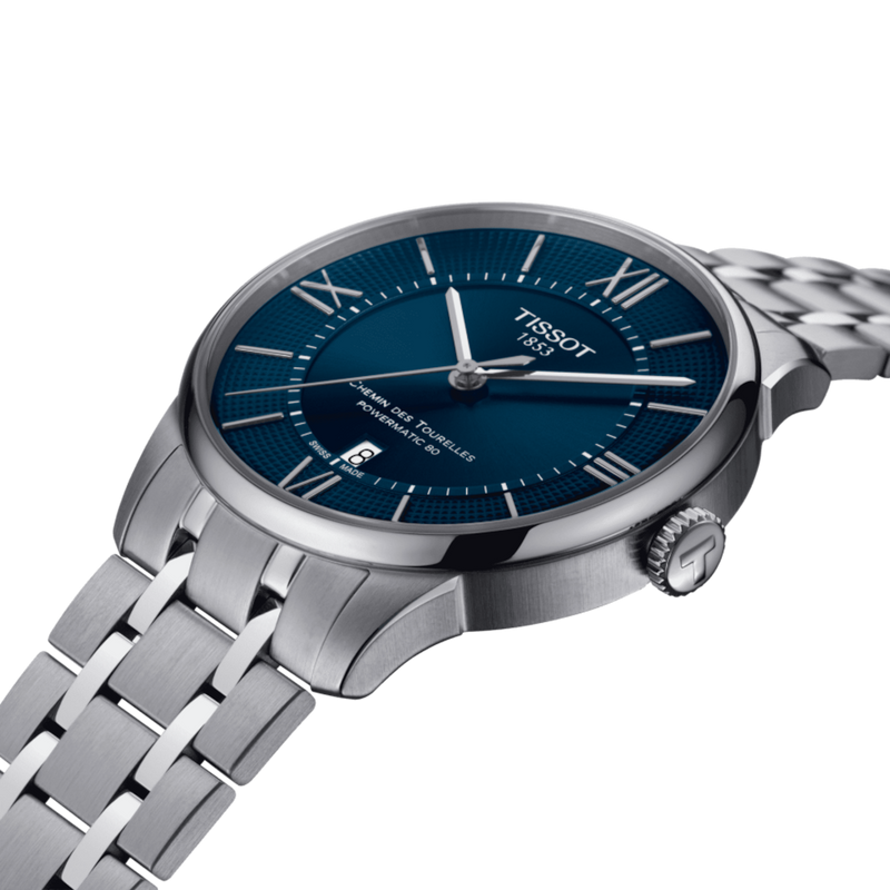 Tissot Chemin Des Tourelles Powermatic 80 Lady Blue Dial Silver Steel Strap Watch For Women - T099.207.11.048.00 Buy Now By Tissot