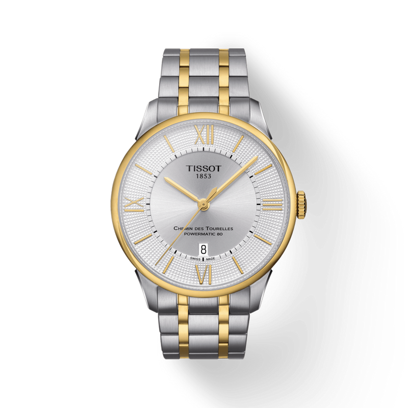 Tissot Chemin Des Tourelles Powermatic 80 Silver Dial Two Tone Steel Strap Watch For Men - T099.407.22.038.00 Buy Now By Tissot