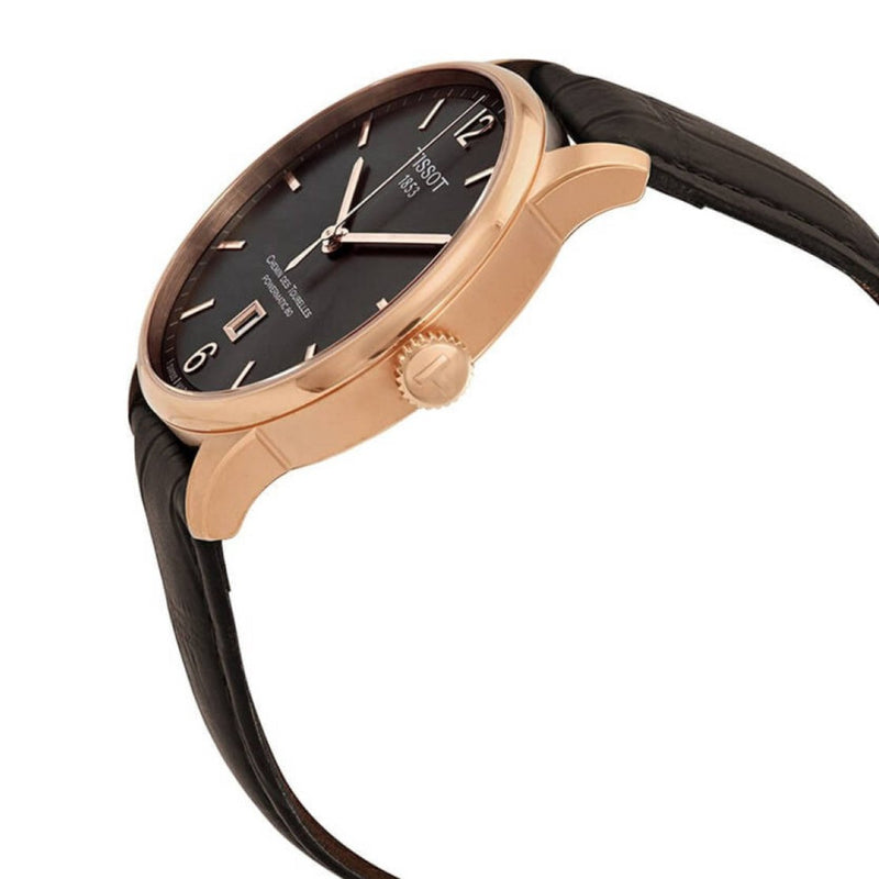Tissot T Classic Chemin Des Tourelles Powermatic 80 Brown Dial Brown Leather Strap Watch for Men - T099.407.36.447.00 Buy Now By Tissot