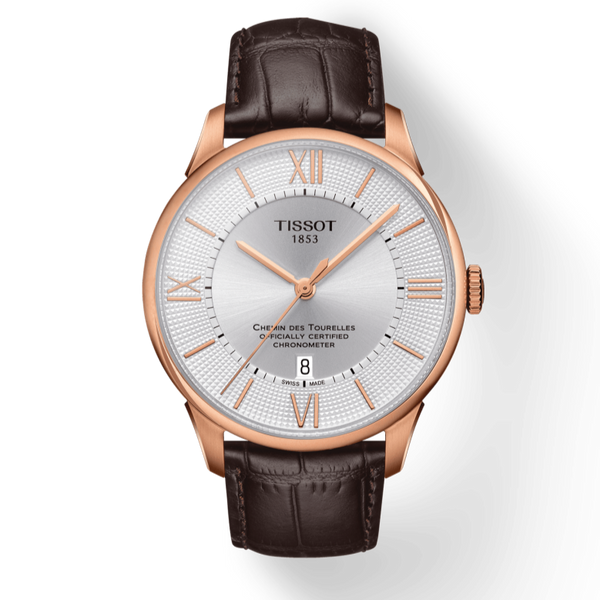 Tissot Chemin Des Tourelles Powermatic 80 Cosc Silver Dial Brown Leather Strap Watch For Men - T099.408.36.038.00 Buy Now By Tissot