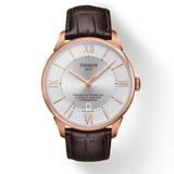 Tissot Chemin Des Tourelles Powermatic 80 Cosc Silver Dial Brown Leather Strap Watch For Men - T099.408.36.038.00