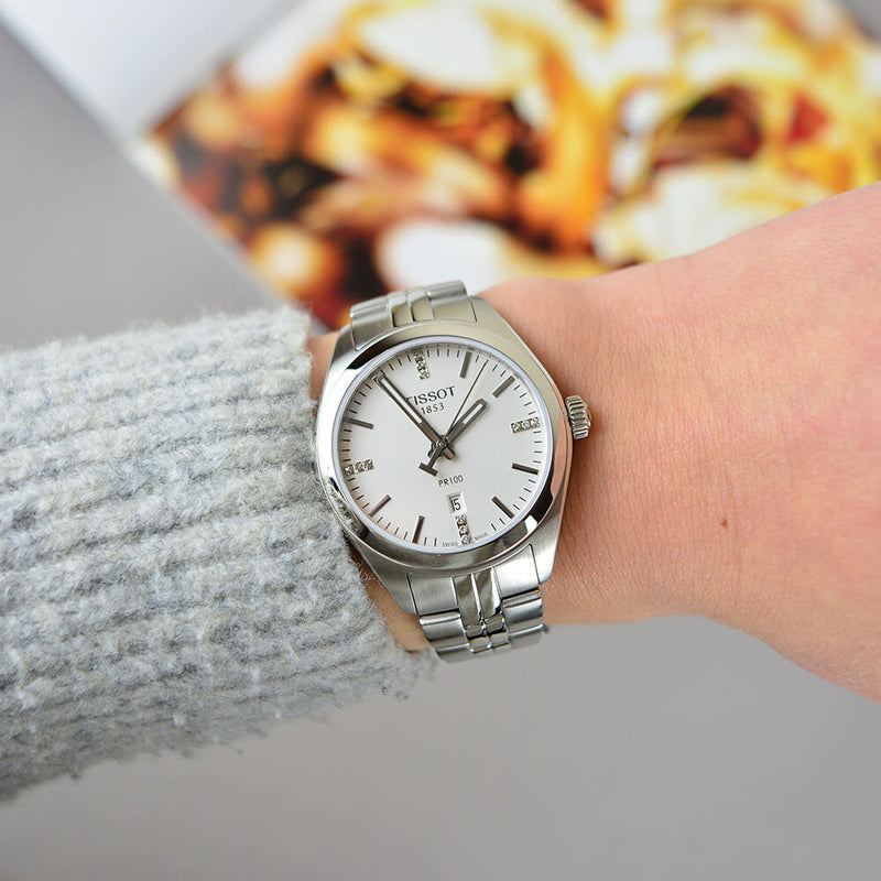 Tissot T Classic PR 100 Lady Silver Dial Watch For Women - T101.210.11.036.00 Buy Now By Tissot