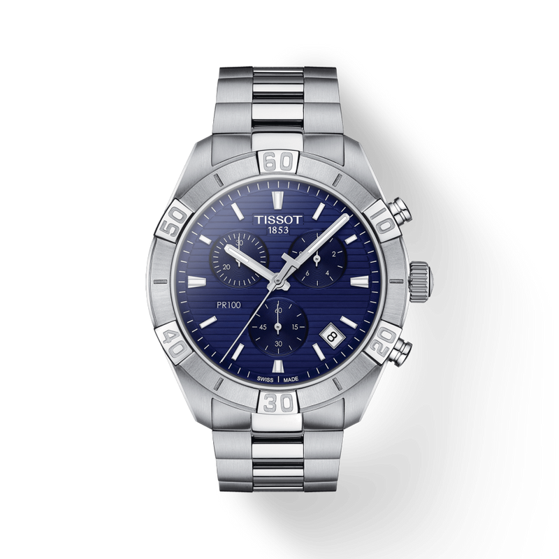 Tissot PR 100 Sport Quartz Chronograph Blue Dial Silver Steel Strap Watch For Men - T101.617.11.041.00 Buy Now By Tissot