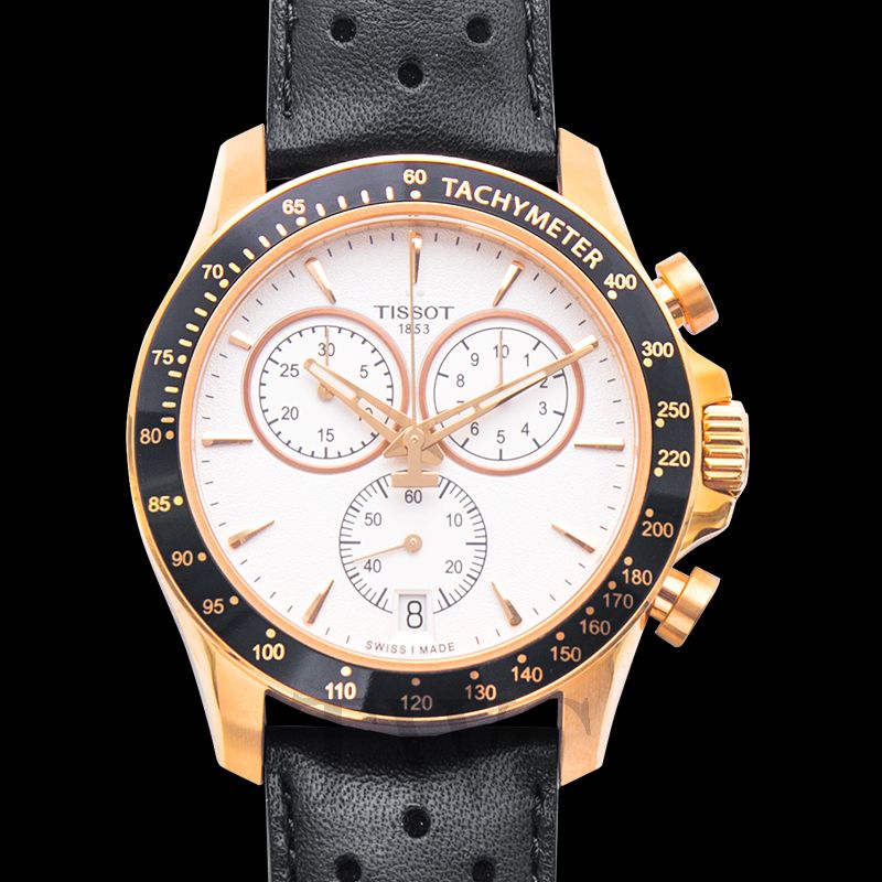 Tissot V8 Quartz Chronograph White Dial Black Rubber Strap Watch For Men - T106.417.36.031.00 Buy Now By Tissot