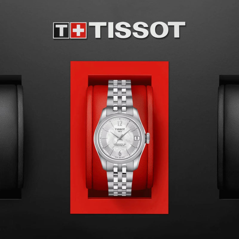 Tissot Ballade Powermatic 80 Automatic Mother of Pearl Dial Silver Steel Strap Watch For Women - T108.208.11.117.00 Buy Now By Tissot