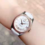 Tissot T-Classic Powermatic 80 Mother of Pearl Silver Dial White Leather Strap Watch For Women - T108.208.26.117.00 Buy Now By Tissot