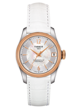 Tissot T-Classic Powermatic 80 Mother of Pearl Silver Dial White Leather Strap Watch For Women - T108.208.26.117.00 Buy Now By Tissot