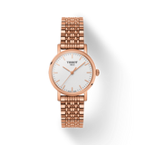 Tissot T Classic Everytime Small White Dial Rose Gold Mesh Bracelet Watch For Women - T109.210.33.031.00