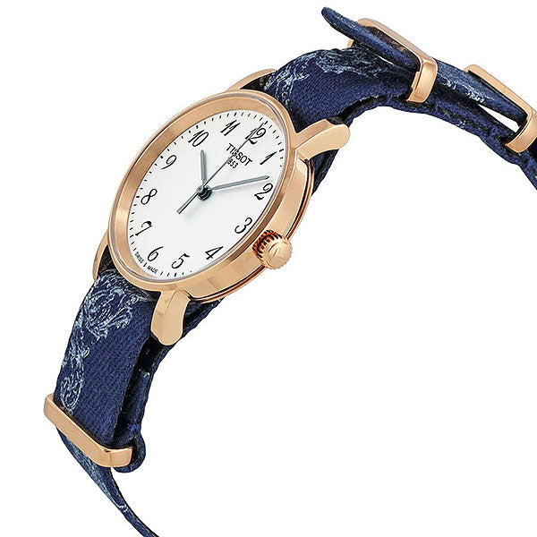 Tissot T Classic Everytime Small White Dial Blue NATO Strap Watch For Women - T109.210.38.032.00 Buy Now By Tissot