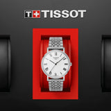 Tissot T Classic Everytime White Dial Silver Mesh Bracelet Watch For Men - T109.410.11.033.00