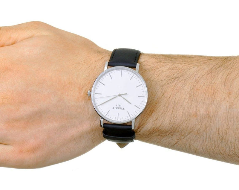 Tissot T Classic Everytime Large White Dial Black Leather Strap Watch For Men - T109.610.16.031.00 Buy Now By Tissot