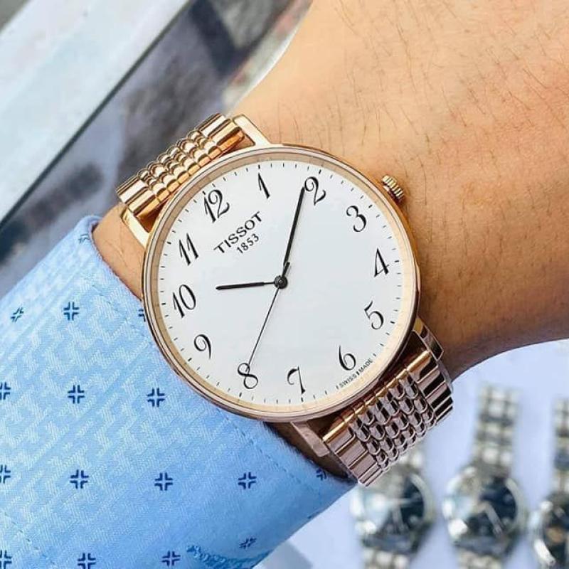 Tissot T Classic Everytime White Dial Rose Gold Mesh Bracelet Watch for Men - T109.610.33.032.00 Buy Now By Tissot