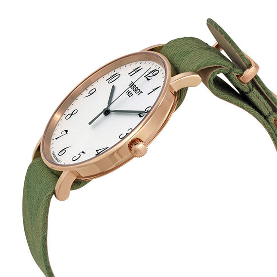 Tissot T Classic Everytime White Dial Green Nylon Strap Watch for Men - T109.610.38.032.00 Buy Now By Tissot