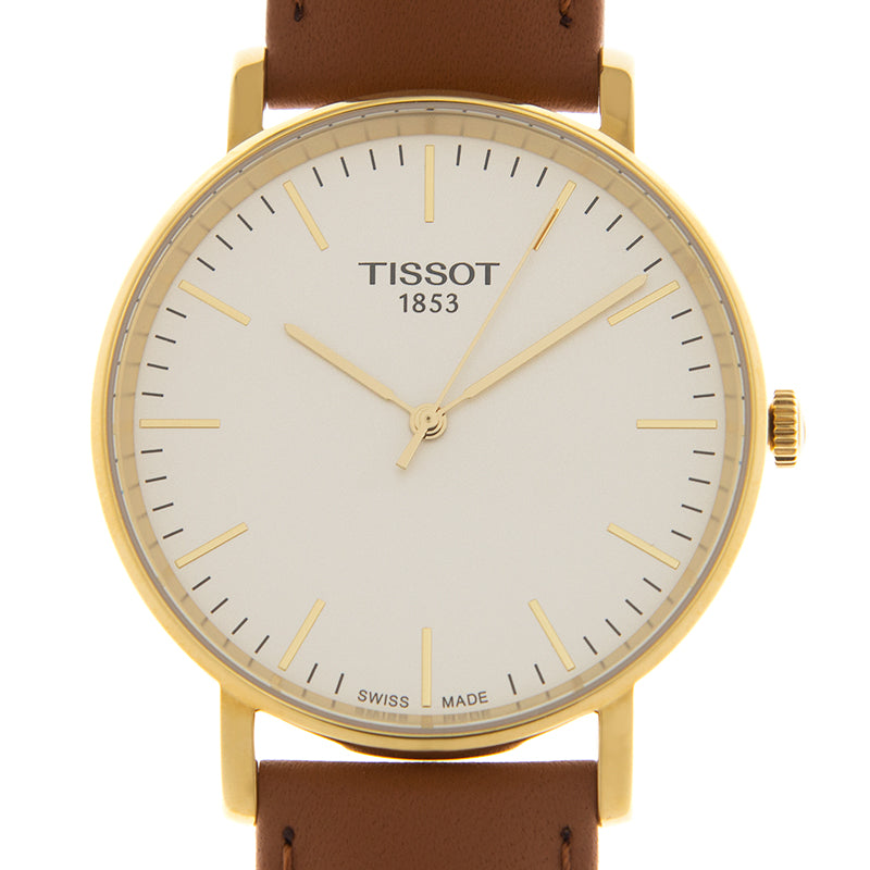 Tissot T Classic Everytime White Dial Brown Leather Strap Watch For Men - T109.410.36.031.00 Buy Now By Tissot
