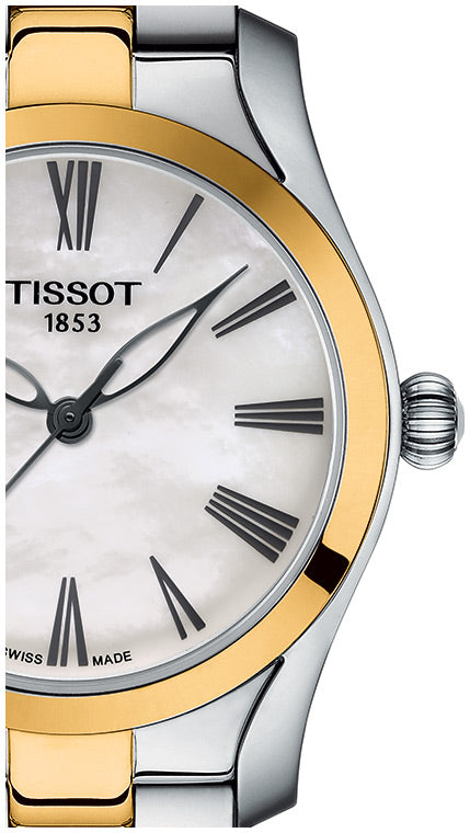 Tissot T Wave Quartz Mother of Pearl Dial Two Tone Steel Strap Watch for Women - T112.210.22.113.00 Buy Now By Tissot