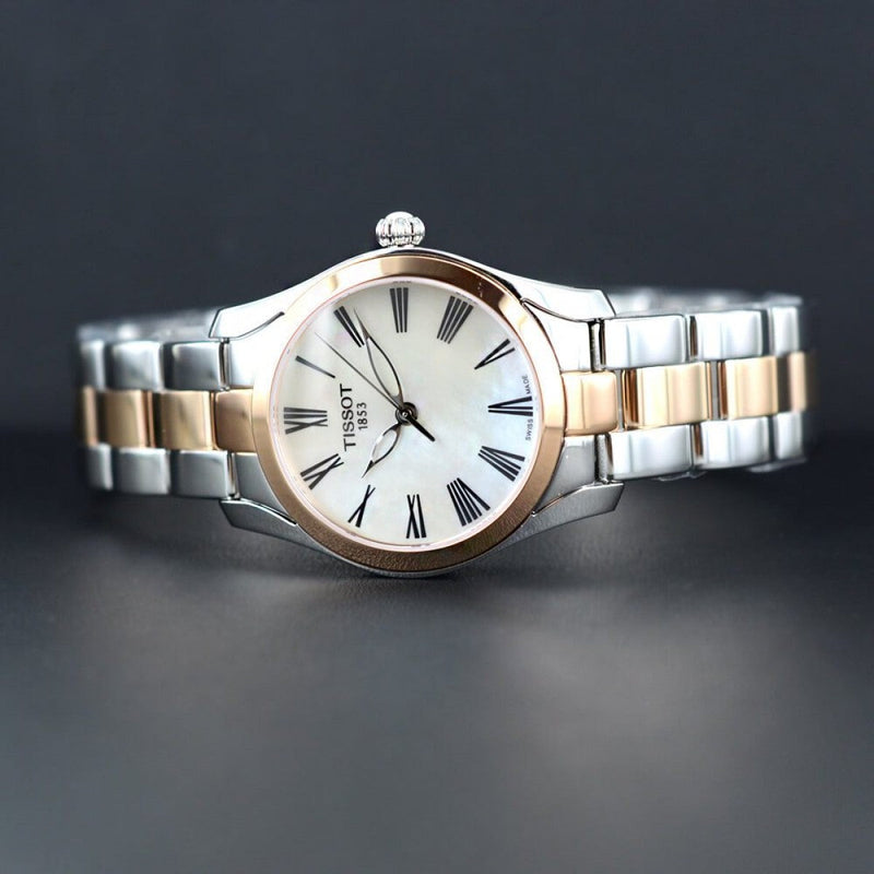 Tissot T Wave Quartz Mother of Pearl Dial Two Tone Steel Strap Watch for Women - T112.210.22.113.00 Buy Now By Tissot