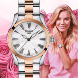 Tissot T Wave Mother of Pearl Dial Two Tone Steel Strap Watch For Women - T112.210.22.113.01 Buy Now By Tissot