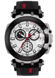 Tissot T Race Chronograph White Dial Black Silicone Strap Watch For Men - T115.417.27.011.00